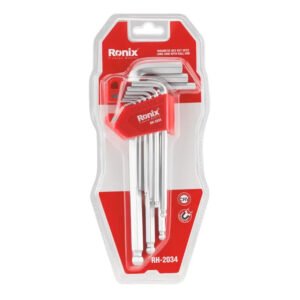 Juego de llaves hexagonales magnéticas de brazo largo (9 piezas)      Modelo: RH-2034